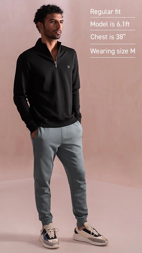 Statement Elemental Half Zip Sweatshirt Jet Black