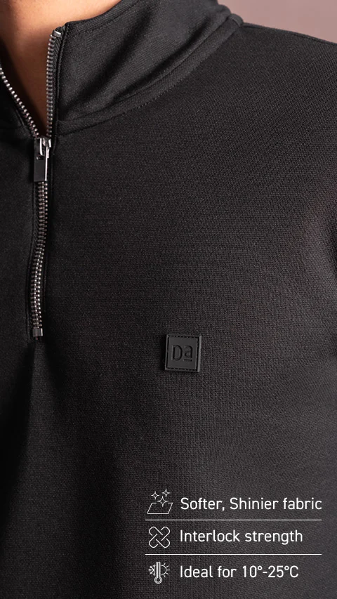 Statement Elemental Half Zip Sweatshirt Jet Black