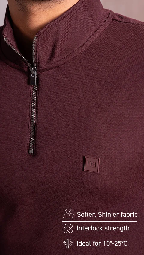 Statement Elemental Half Zip Sweatshirt Loyal Maroon