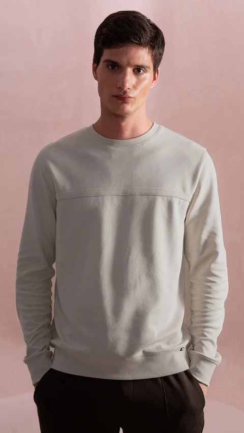 Statement Elemental Solid Sweatshirt Bright Beige