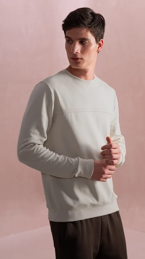 Statement Elemental Solid Sweatshirt Bright Beige