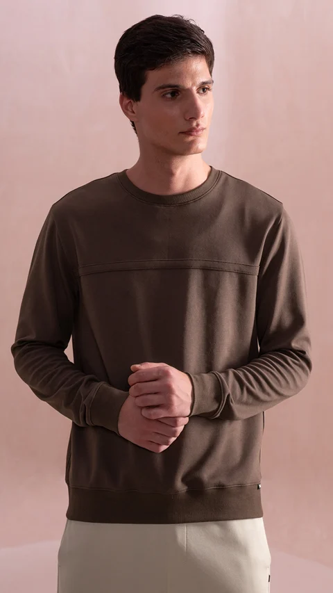 Statement Elemental Solid Sweatshirt Fudge Brown