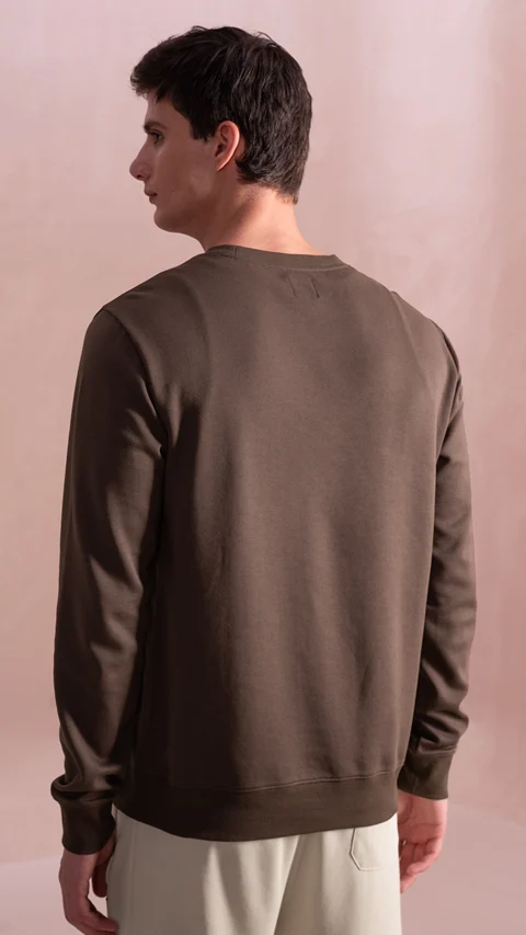 Statement Elemental Solid Sweatshirt Fudge Brown