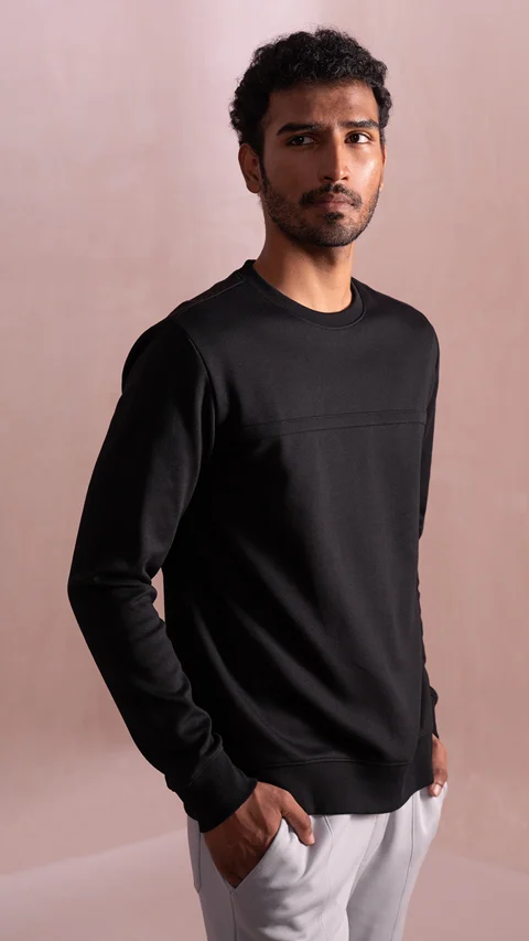 Statement Elemental Solid Sweatshirt Jet Black