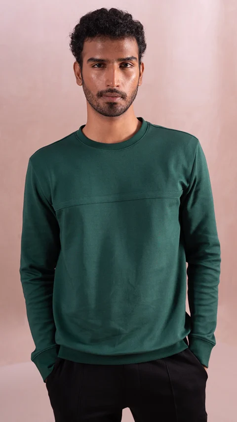 Statement Elemental Solid Sweatshirt Moss Green