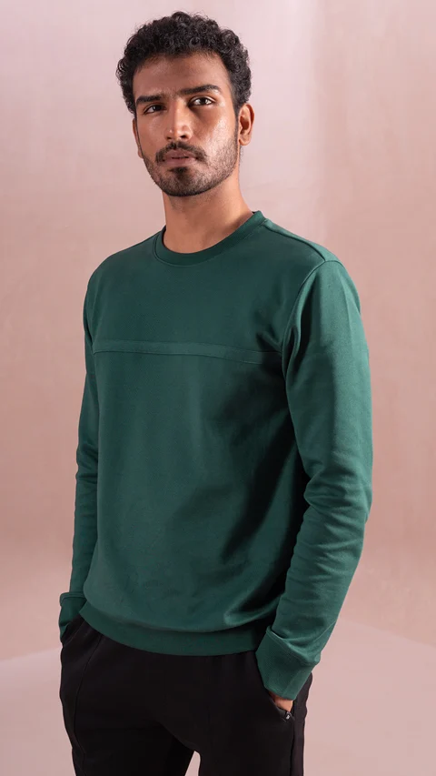 Statement Elemental Solid Sweatshirt Moss Green