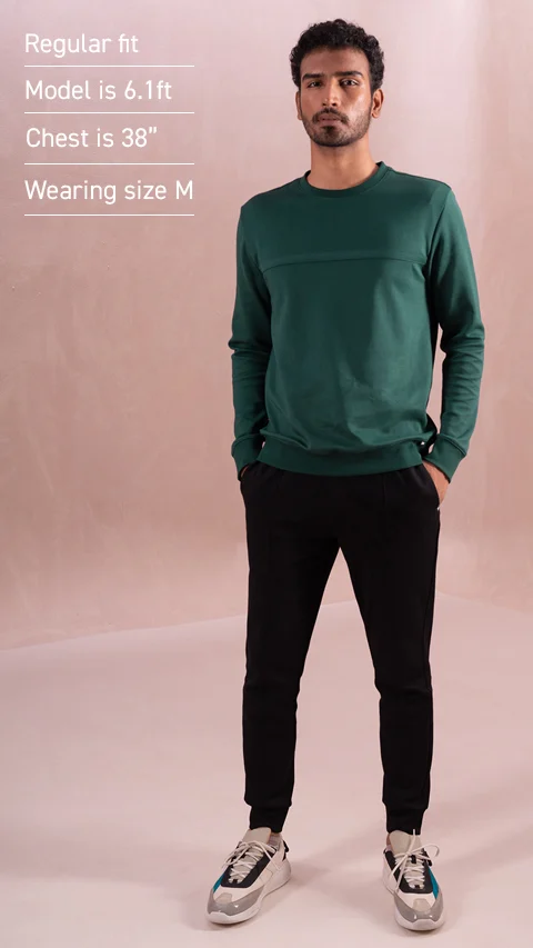 Statement Elemental Solid Sweatshirt Moss Green