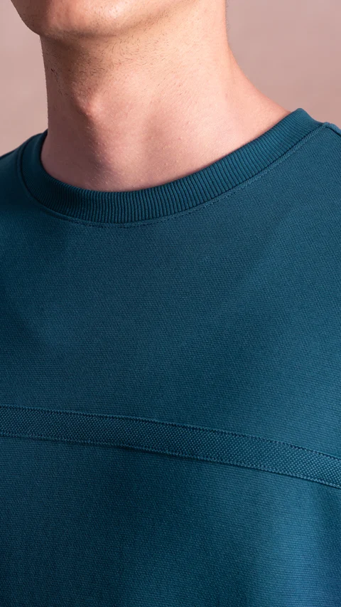 Statement Elemental Solid Sweatshirt Teal Blue
