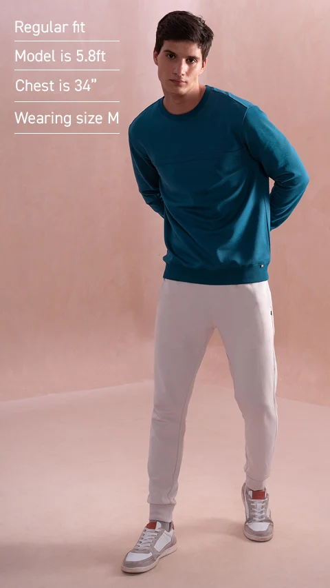 Statement Elemental Solid Sweatshirt Teal Blue