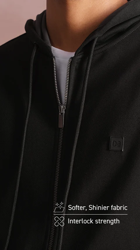 Statement Elemental Zipped Hoodie Jet Black