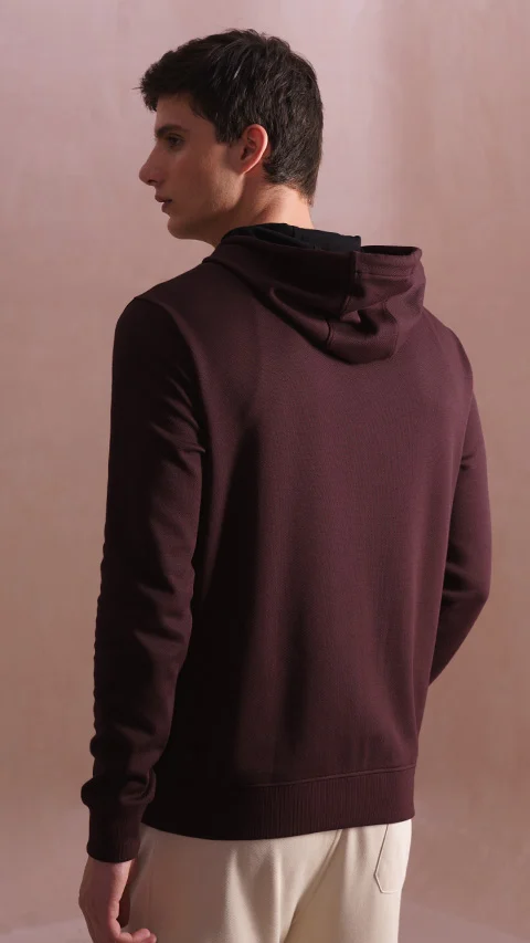 Statement Elemental Zipped Hoodie Loyal Maroon