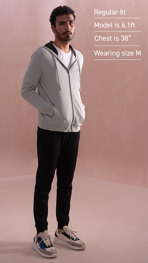 Statement Elemental Zipped Hoodie Mist Grey