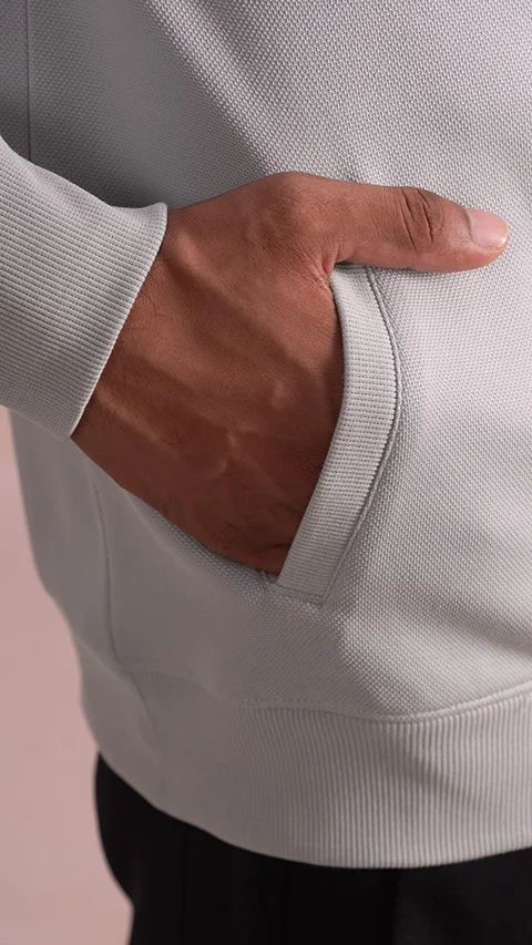 Statement Elemental Zipped Hoodie Mist Grey