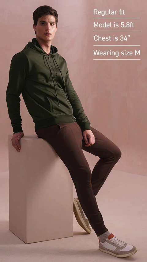 Statement Elemental Zipped Hoodie Olive Green