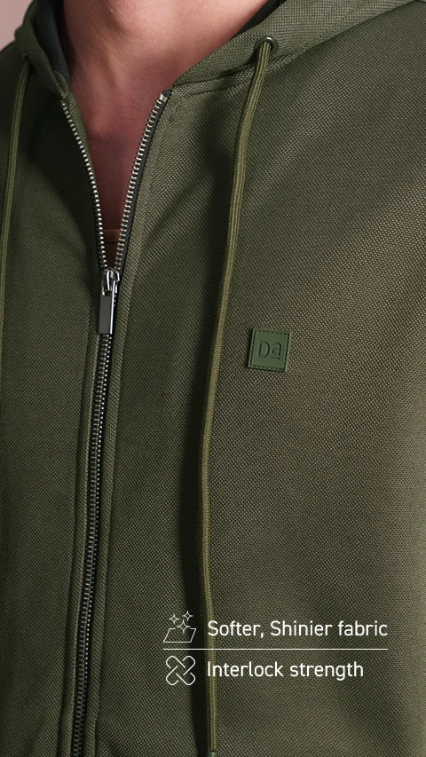 Statement Elemental Zipped Hoodie Olive Green