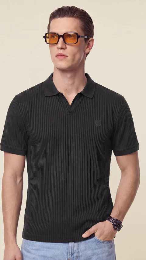 Striped Polos Night Black