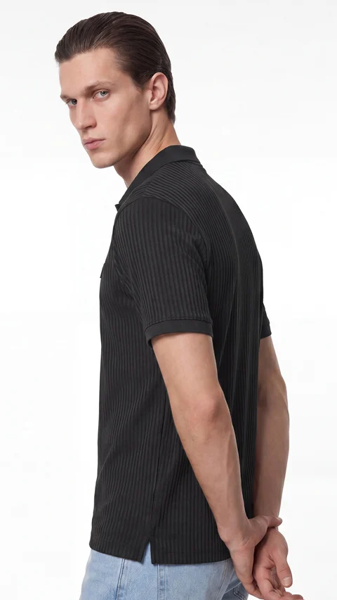 Striped Polos Night Black