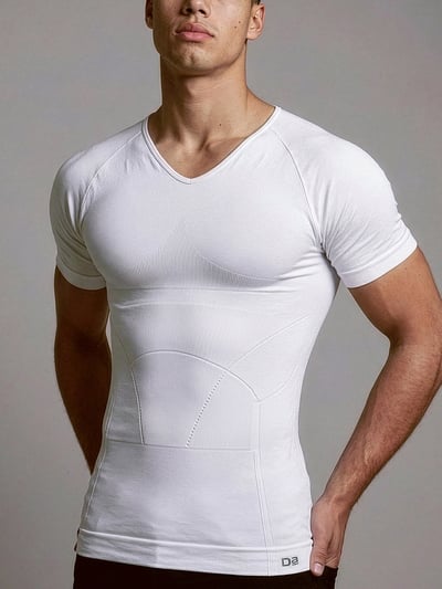 Form Shapewear Half-sleeve Vest 2.0 High Compression Tummy Tucker- Crisp White