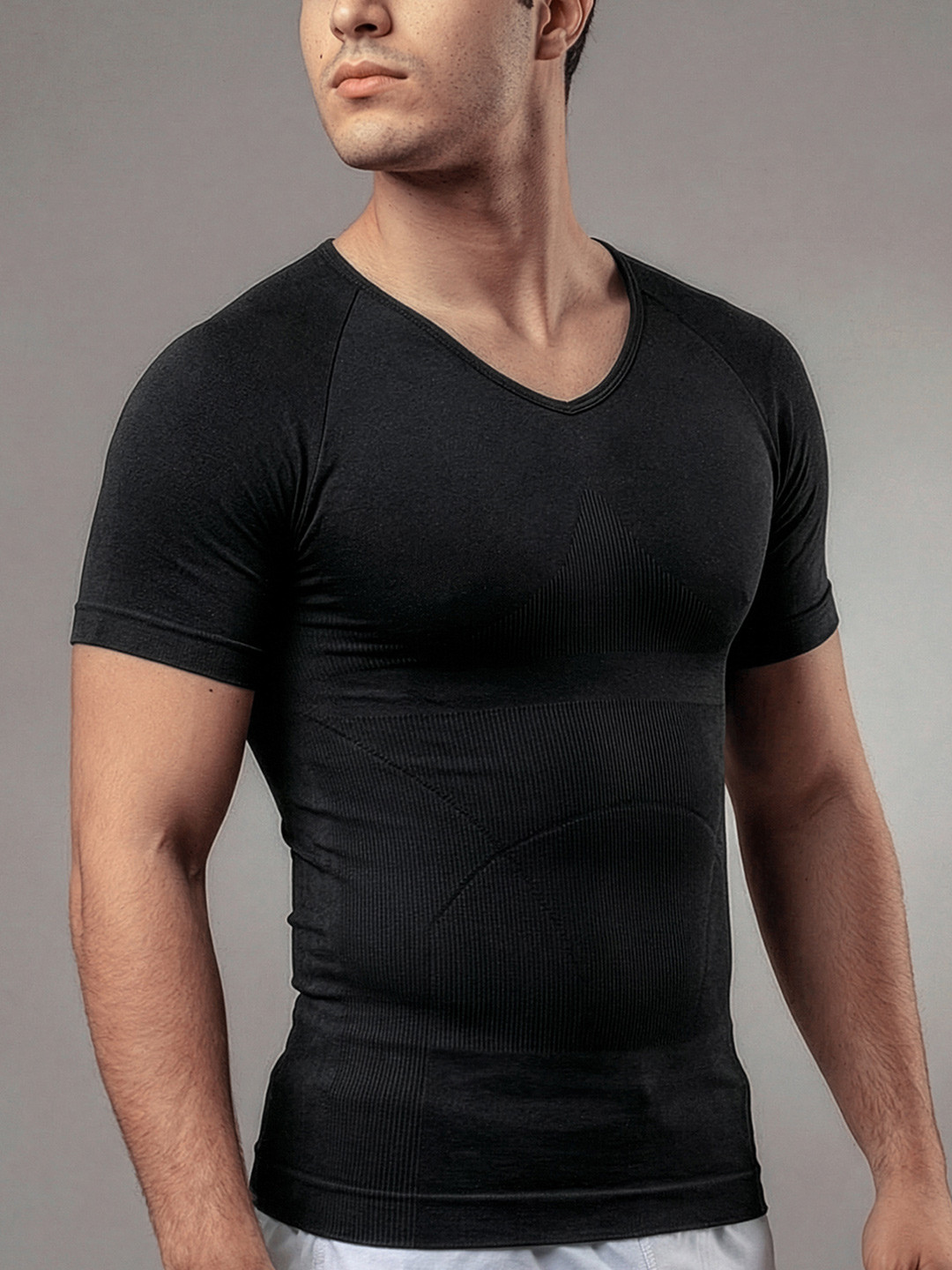Form Shapewear Half-sleeve Vest 2.0 High Compression Tummy Tucker- Sleek Black