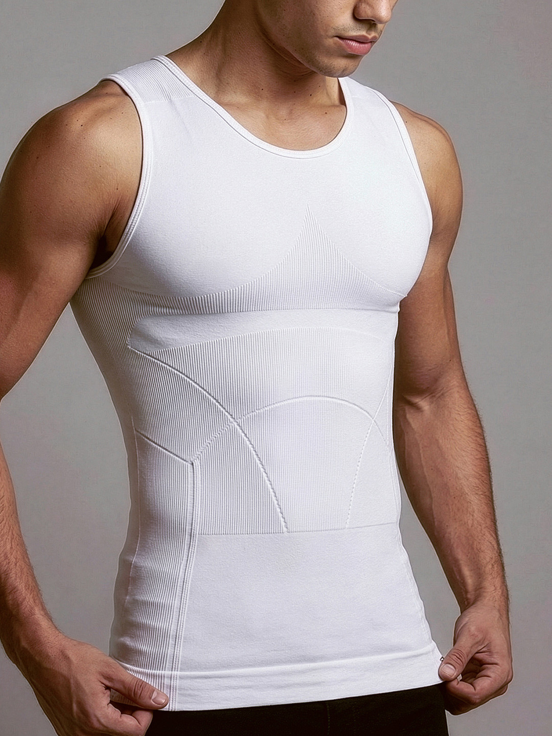 Form Shapewear Sleeveless Vest 2.0 High Compression Tummy Tucker- Crisp White