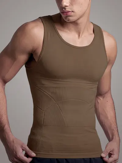 Sleeveless Shapewear Vest Sculpt Brown
