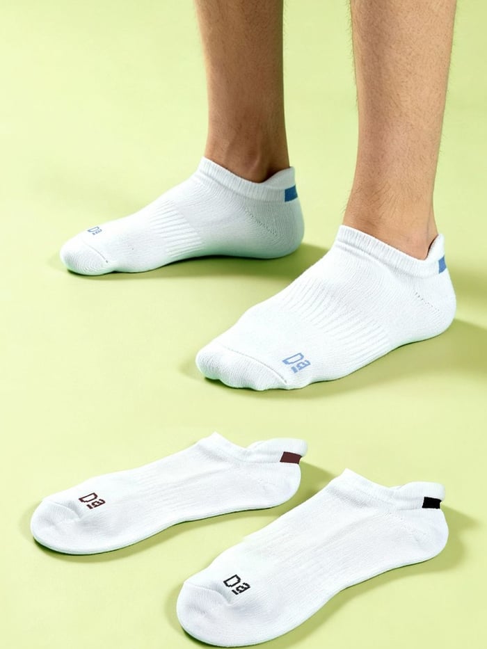 Aloe-Soft Below Ankle Socks Strike White, Accent White, Sail White