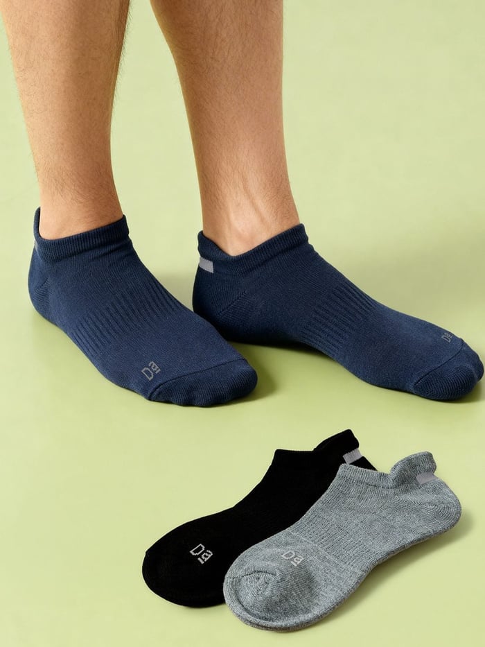 Aloe-Soft Below Ankle Socks Blade Black, Silver Grey, Silver Blue