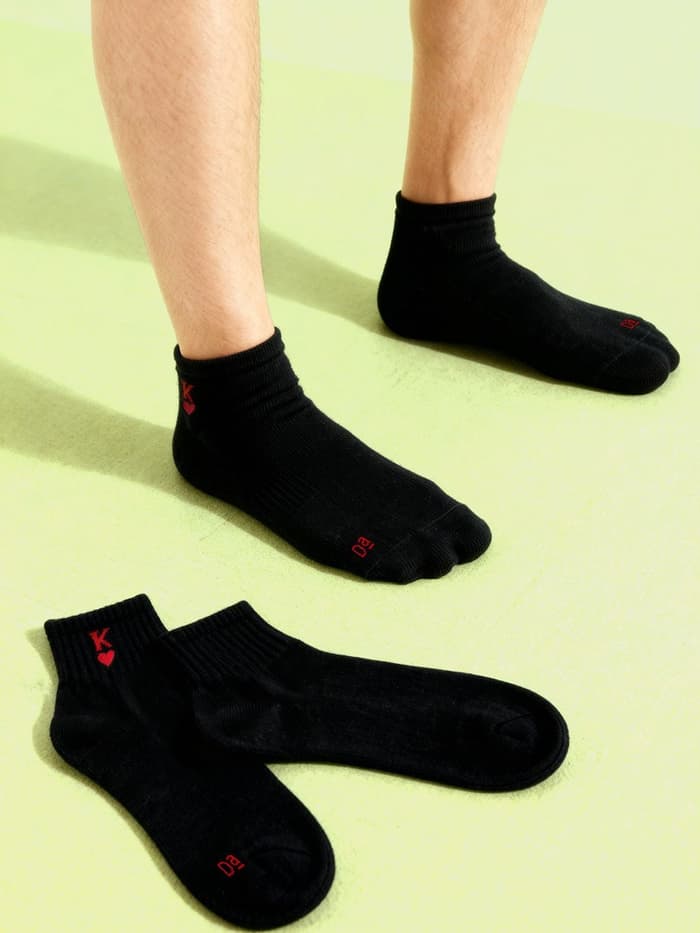 Aloe-Soft Motif Socks King Black