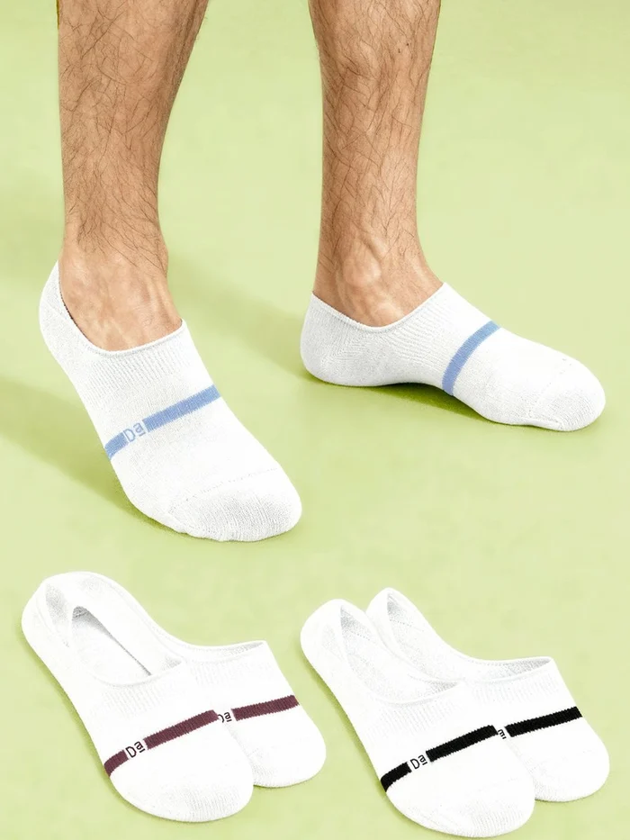 Bamboo Socks No Show Strike White, Accent White, Sail White