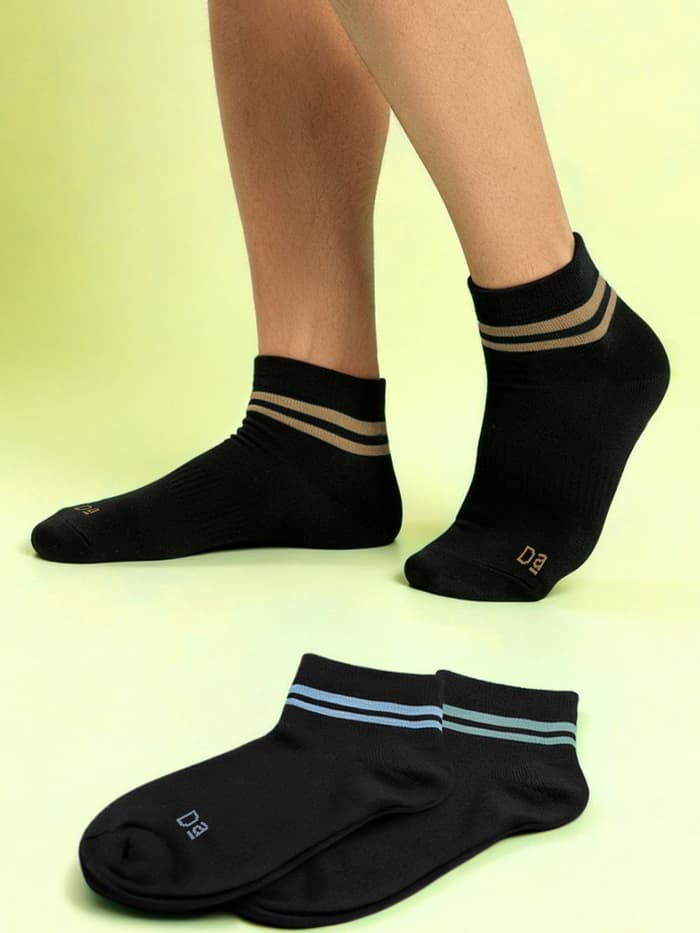Bamboo Socks Above Ankle Sail Black, Path Black, Snake Black
