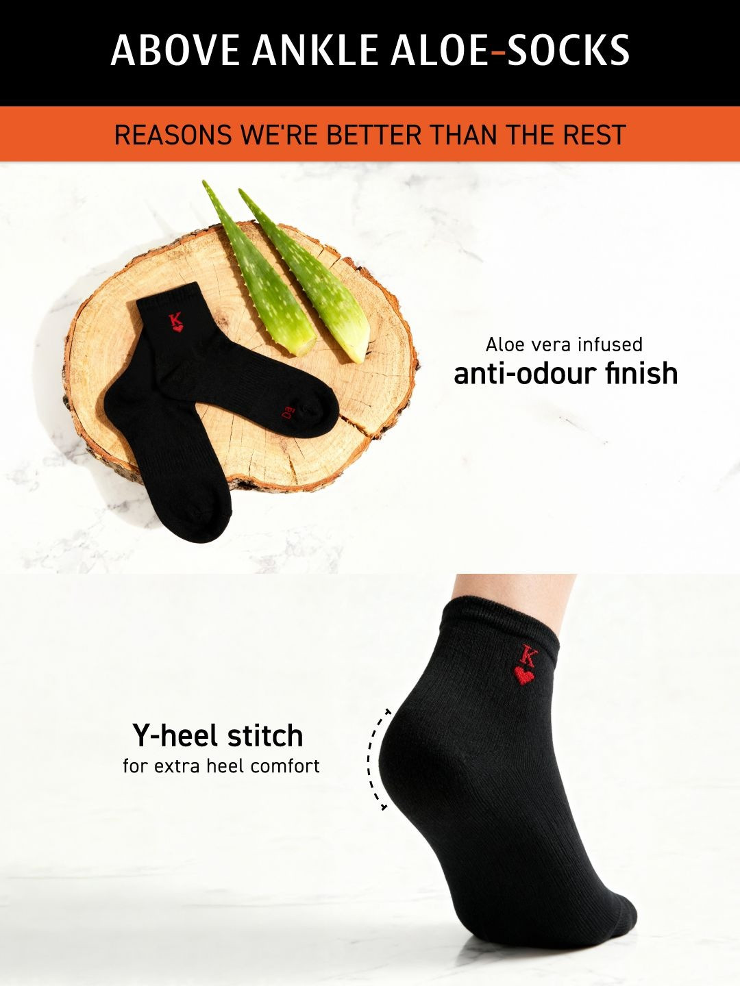Aloe-Socks Above Ankle Socks Strike White, Accent White, Sail White