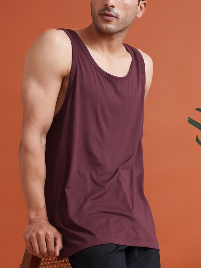 Fluid Casual Tank Tops Port Wine