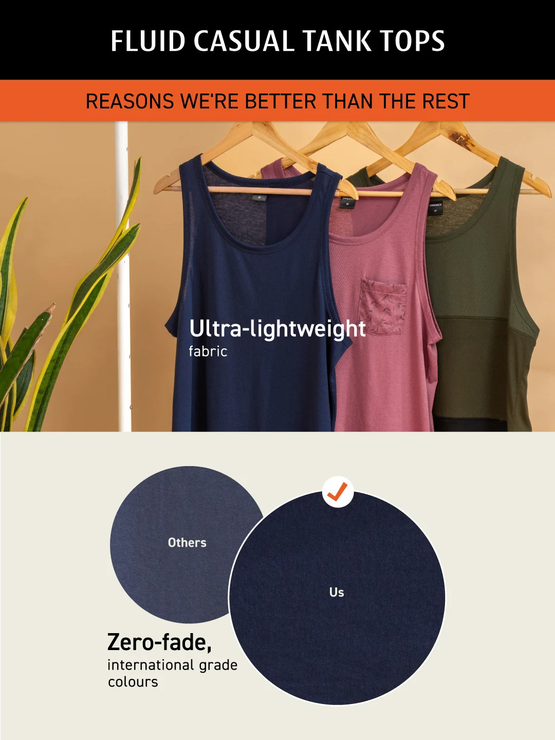 Fluid Casual Tank Tops Steel Blue