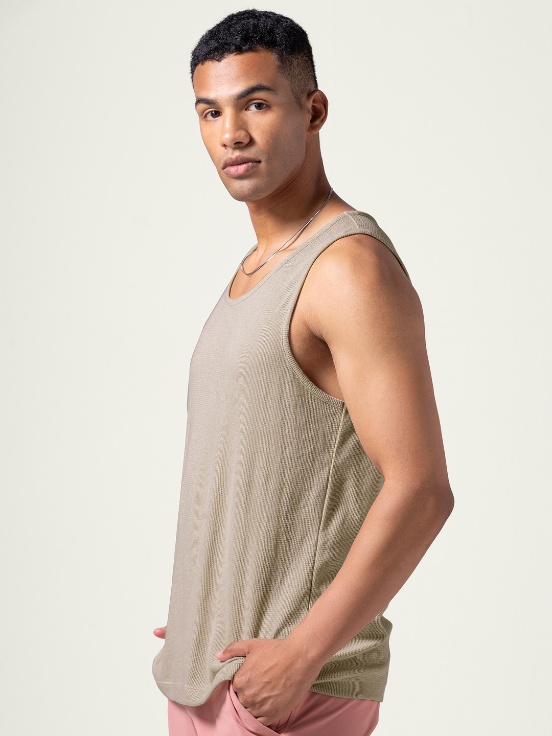 Statement Waffle Tank Top Vanilla Cream