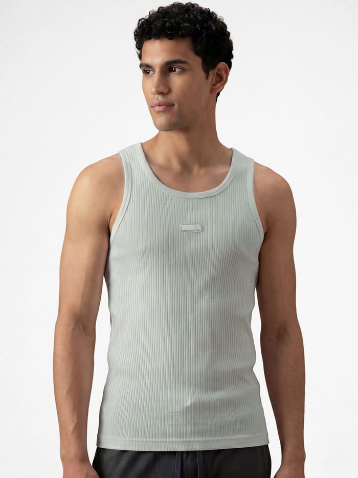 Ribbed Tank Top Moon Grey