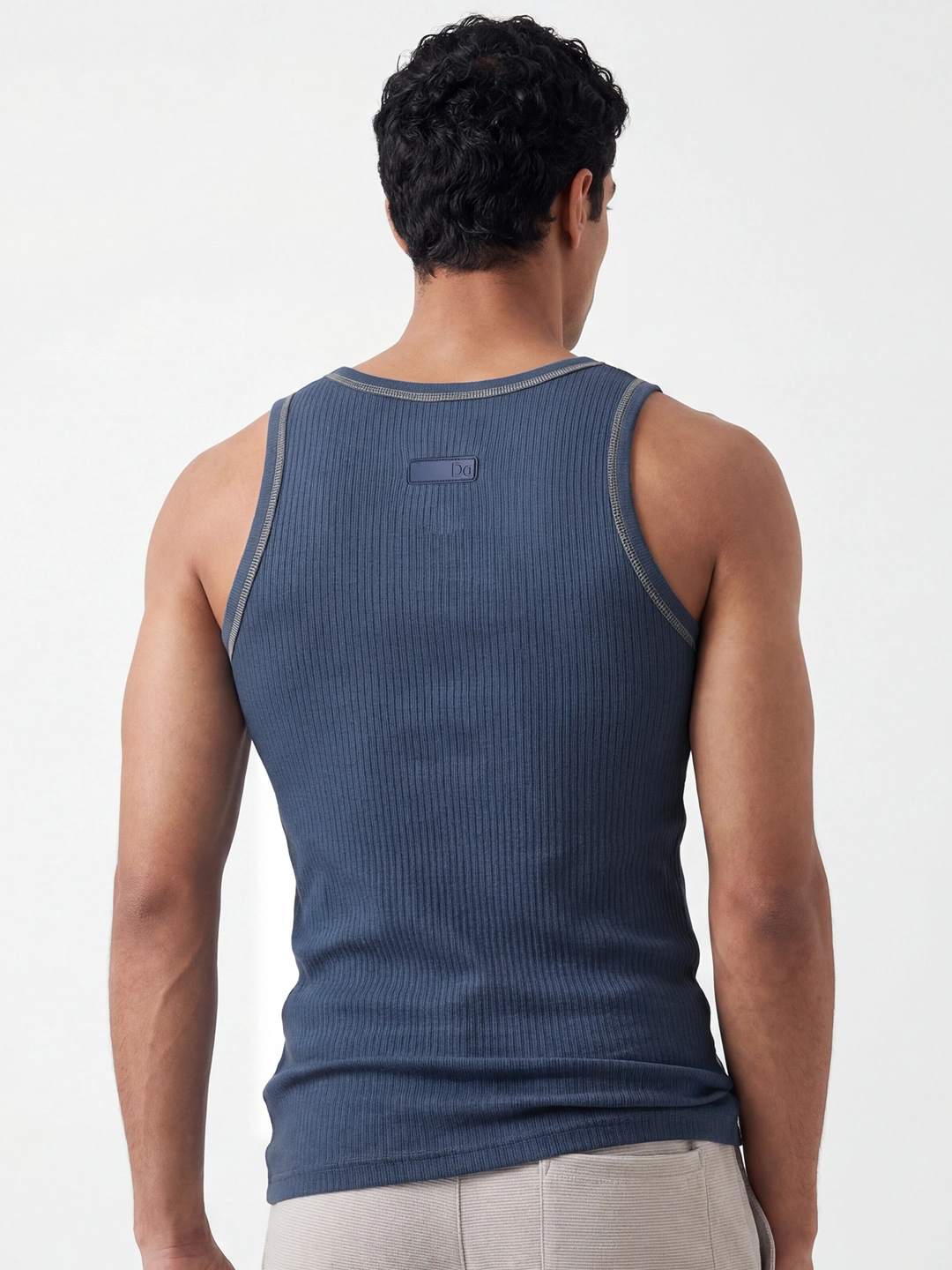 Contrast Stitch Ribbed Tank Top