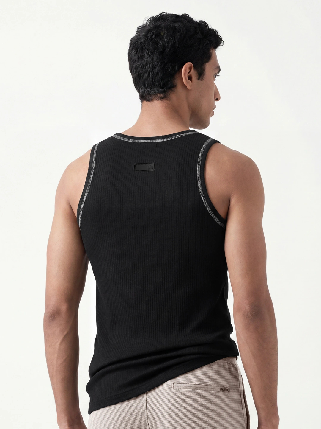 Contrast Stitch Ribbed Tank Top