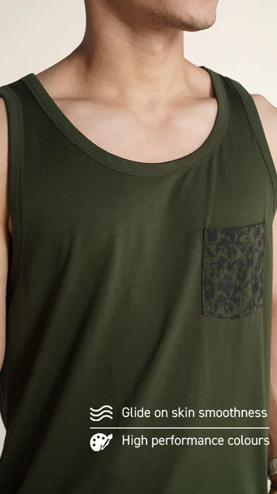 Fluid Casual Tank Tops Military Green