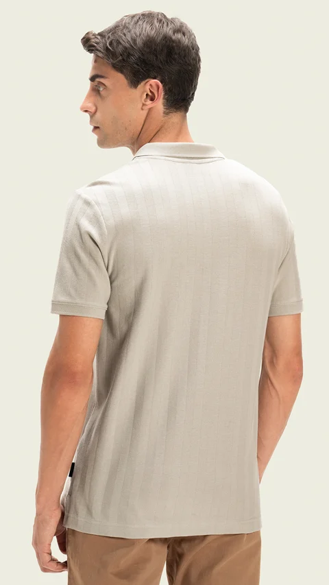 Statement Textured Polo T-Shirt Gentle Gray