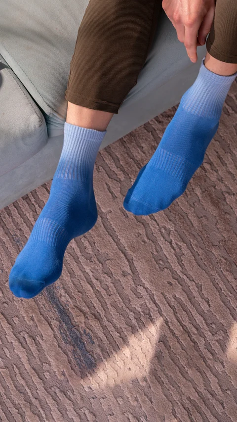 Statement Tie-Dye Above Ankle Socks- Dark Waters