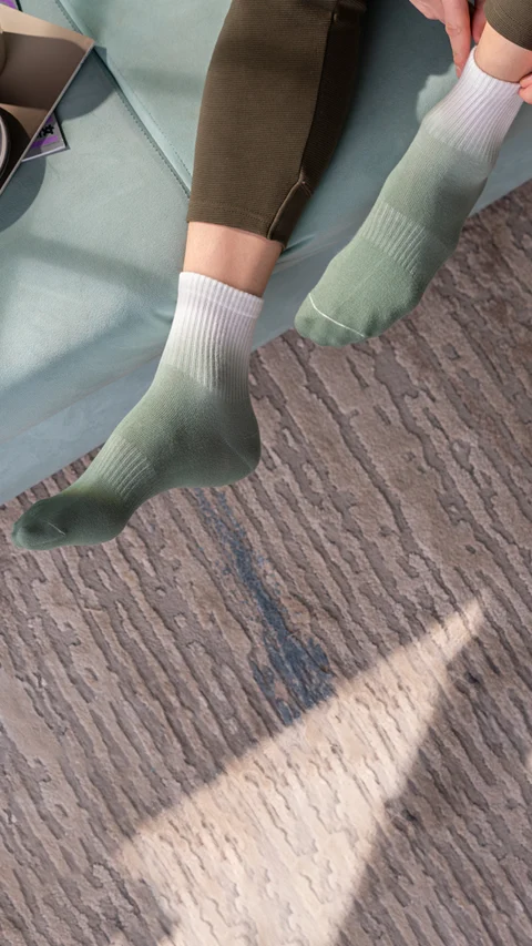 Statement Tie-Dye Above Ankle Socks- Forest Fade