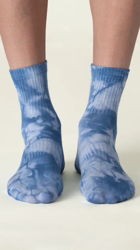 Statement Tie-Dye Above Ankle Socks- Shadow Seas