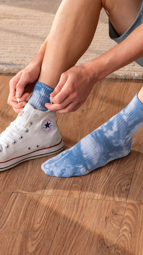 Statement Tie-Dye Above Ankle Socks- Shadow Seas