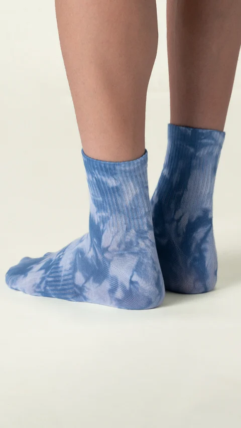 Statement Tie-Dye Above Ankle Socks- Shadow Seas