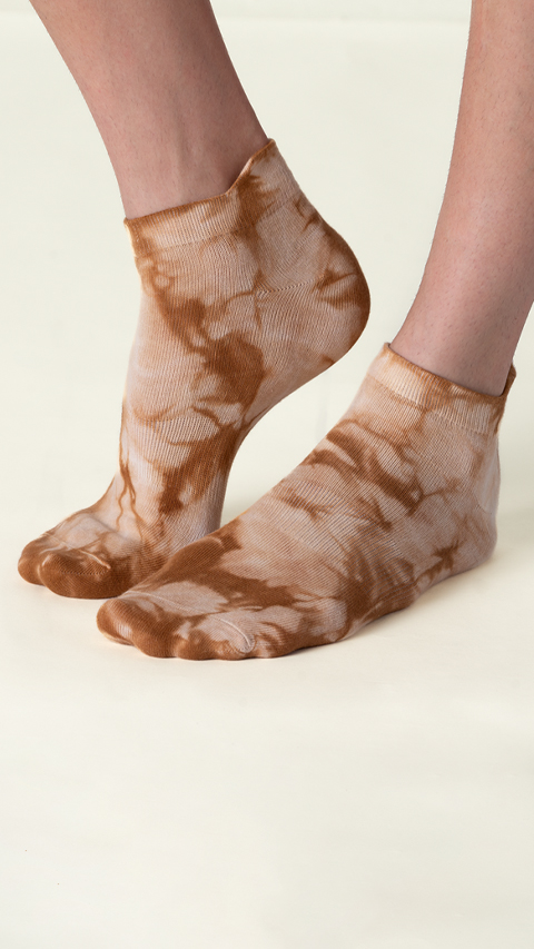 brown tie dye socks