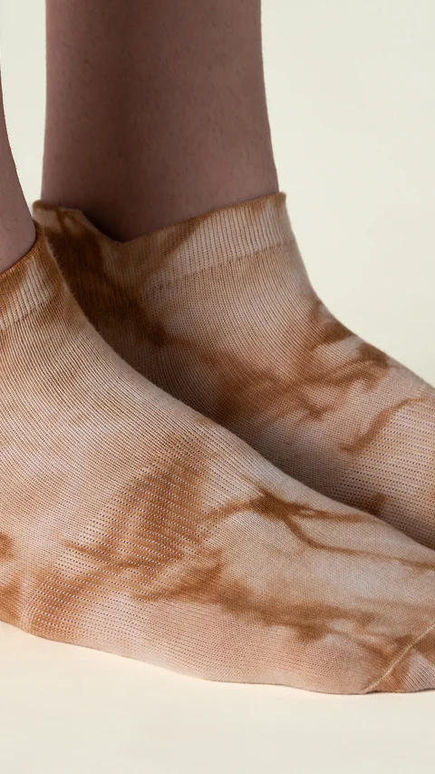 Statement Tie-Dye Below Ankle Socks- Desert Rust