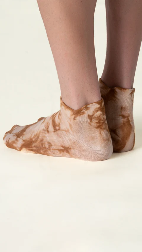 Statement Tie-Dye Below Ankle Socks- Desert Rust