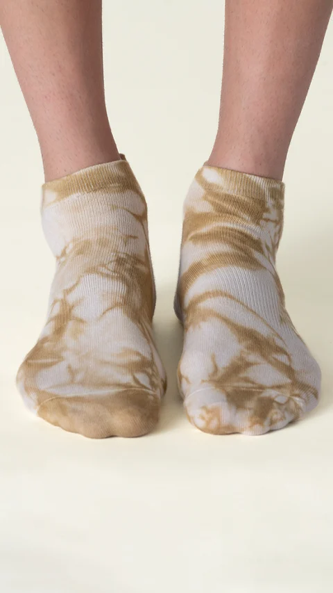Statement Tie-Dye Below Ankle Socks- Stone Yellow