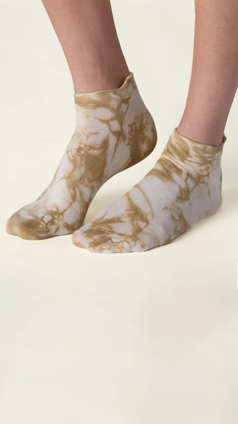 Statement Tie-Dye Below Ankle Socks- Stone Yellow