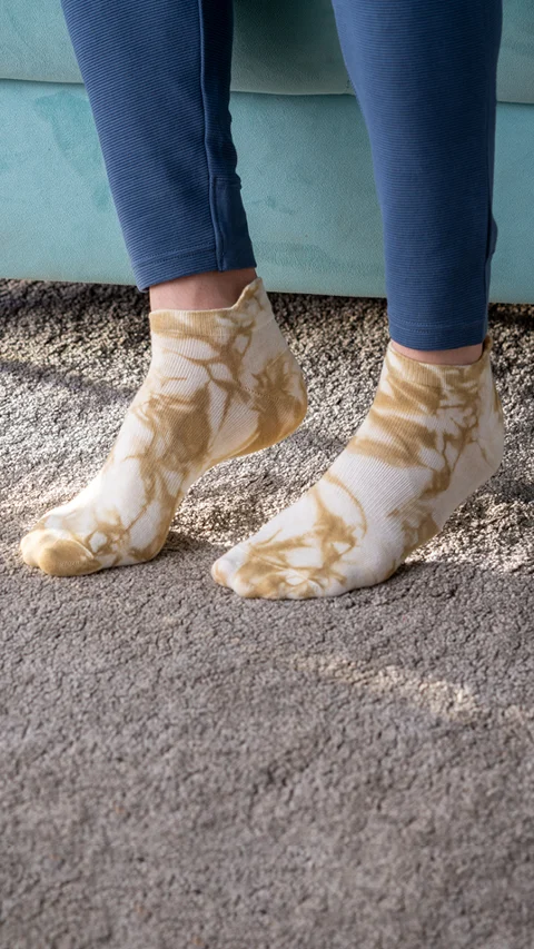 Statement Tie-Dye Below Ankle Socks- Stone Yellow